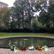 Reflection pool at the Memorial to the Sinti and Roma Victims under National Socialism