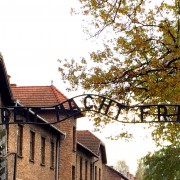 The infamous 'Arebeit Macht Frei' sign at Auschwitz I