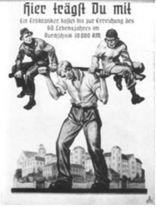 Berlin-2_Poster of German labourer bearing the burden of psychiatric patients