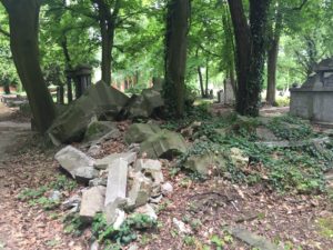 Field 6: Piles of broken headstones that are out of place