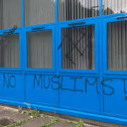Islamophobic grafitti in Belfast, Northern Ireland