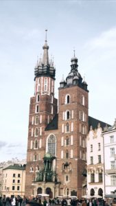 Saint Mary’s Basilica in Kraków, Poland; only a little over an hour’s drive away from Oswiecim