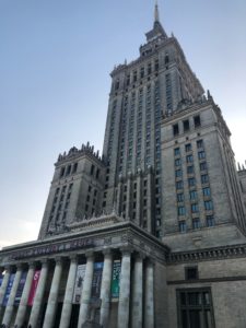 The Palace of Culture and Science in Warsaw, erected at the direction of Stalin as a ‘gift’ to Poland following World War II