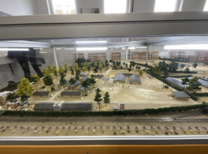 Photos of a 3D model of what Treblinka looked like based on satellite images and survivors