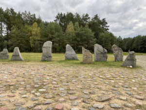 Rocks with the names of the countries where some of the Jews in Treblinka came from