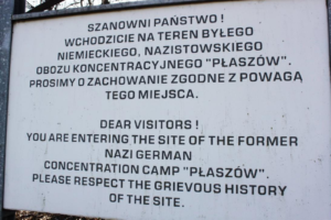 Photo of the entrance to Płaszów camp site