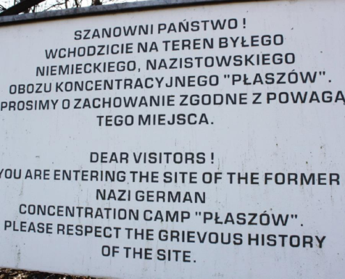 Photo of the entrance to Płaszów camp site