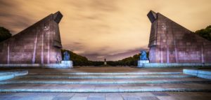 Hanging Flags and Soviet Soldier Statues. Photo credit Locationscout