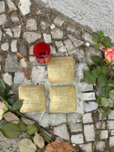 View of three ‘Stumbling Stones’ in Berlin. Photo credit Capriana Cormier.