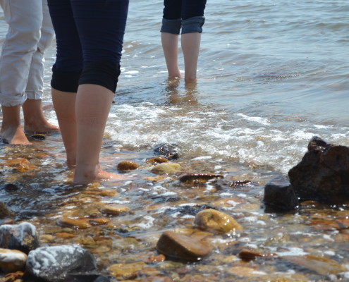 Feet in the Dead Sea. Photo by Frances Huang