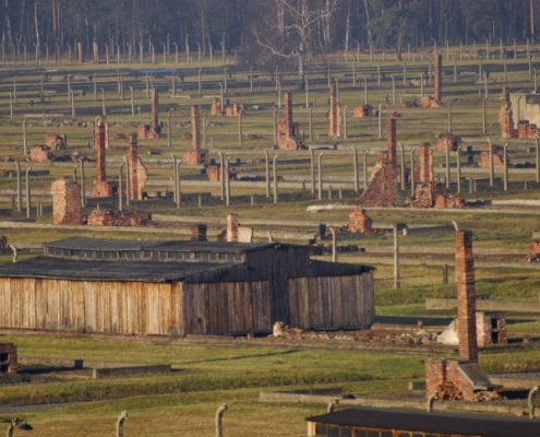 The Remaining Structures at Auschwitz-Birkenau (Source: https://www.vosizneias.com/wp-content/uploads/2012/02/Poland-US-Holocaust_sham-725x485.jpg)
