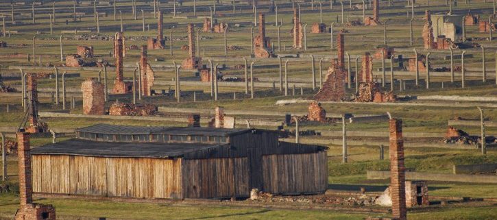 The Remaining Structures at Auschwitz-Birkenau (Source: https://www.vosizneias.com/wp-content/uploads/2012/02/Poland-US-Holocaust_sham-725x485.jpg)