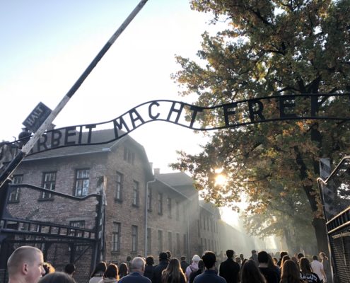 Entrance to Auschwitz Concentration Camp.