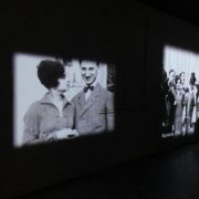 More short films of Jewish life Prior to the Third Reich, these movies are on every inch of the walls in a long room.