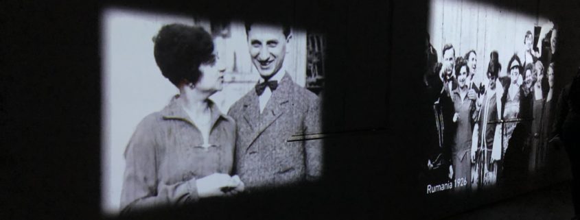 More short films of Jewish life Prior to the Third Reich, these movies are on every inch of the walls in a long room.