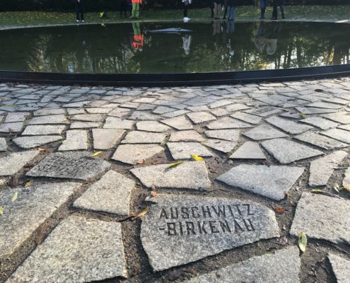 Memorial to The Sinti and Roma of Europe Murdered under National Socialism; this tile commemorates those Sinti and Roma murdered at Lety u Pisku, specifically