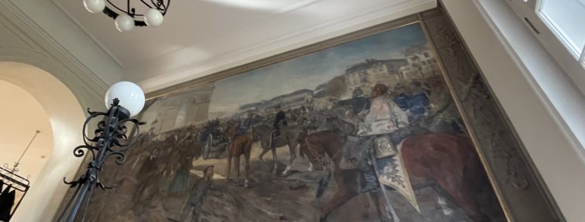 A view of the fresco “The Revenge.” This piece depicts the Prussian victory in Paris in 1871