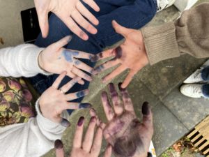 Hands After Participating in a Borderlands Foundation Curriculum. Photo by Sofia DaCruz,
