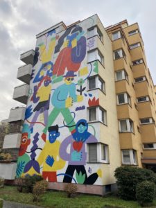 The thread that ties us together: mural by Emily Eldridge found in Berlin