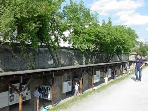 Topography of Terror Museum in Berlin, Germany. The open-air exhibit is in a dug-out trench along the. Photo credit: Public domain image by Adam Carr, posted on Wikipedia